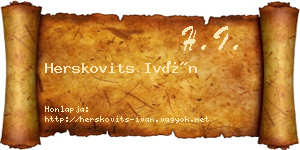 Herskovits Iván névjegykártya