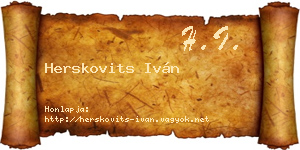 Herskovits Iván névjegykártya